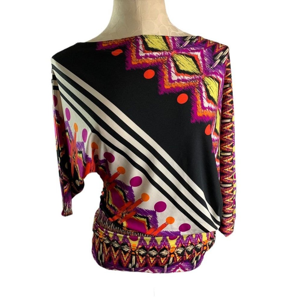 Small Savioni Blouson Bright Women's Pullover Blouse Made in Italy